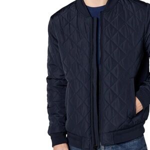 Calvin Klein Men's Quilted Baseball Jacket with Rib-Knit Trim